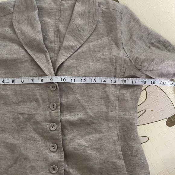 Eileen fisher linen metallic silver blazer - Picture 8 of 9